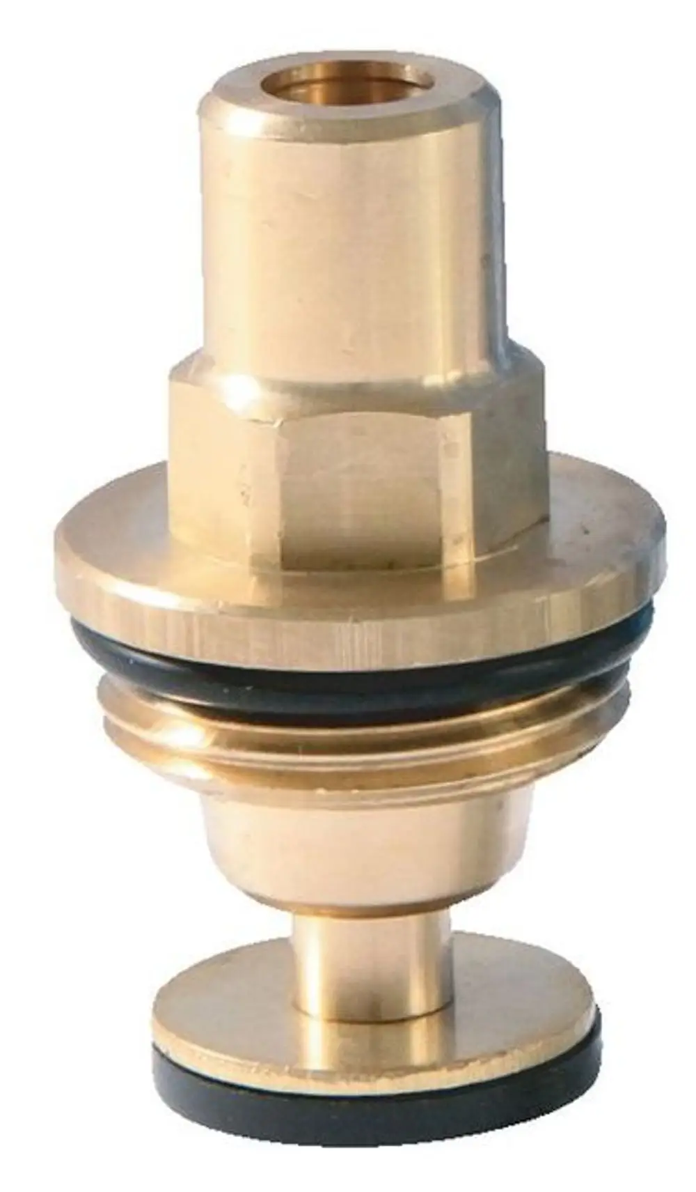 Syr-Abscheider mit metallischen Oberflächen und Dichtungsringen, eingesetzt in der Sanitär- und Heiztechnik zur Absperrung und Regelung von Wasserströmen.